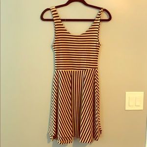 Khaki and black striped dress